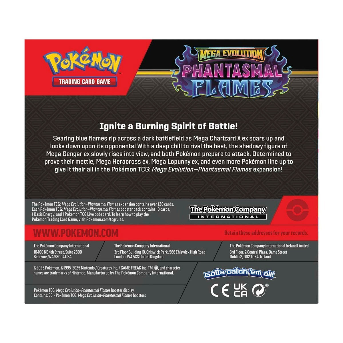 (Pre-order) Pokémon TCG: Mega Evolution-Phantasmal Flames Booster Display Box (36 Packs)