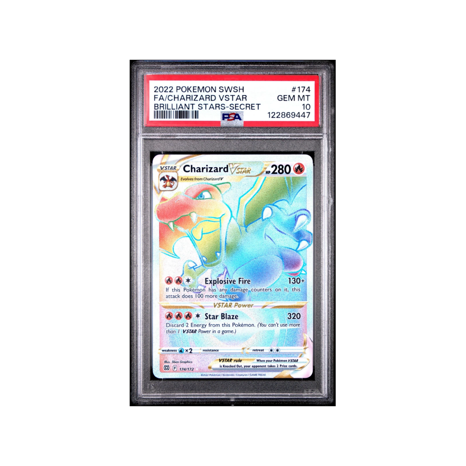 PSA 10 - Charizard VSTAR 174/172 SWSH Brilliant Stars - Pokemon