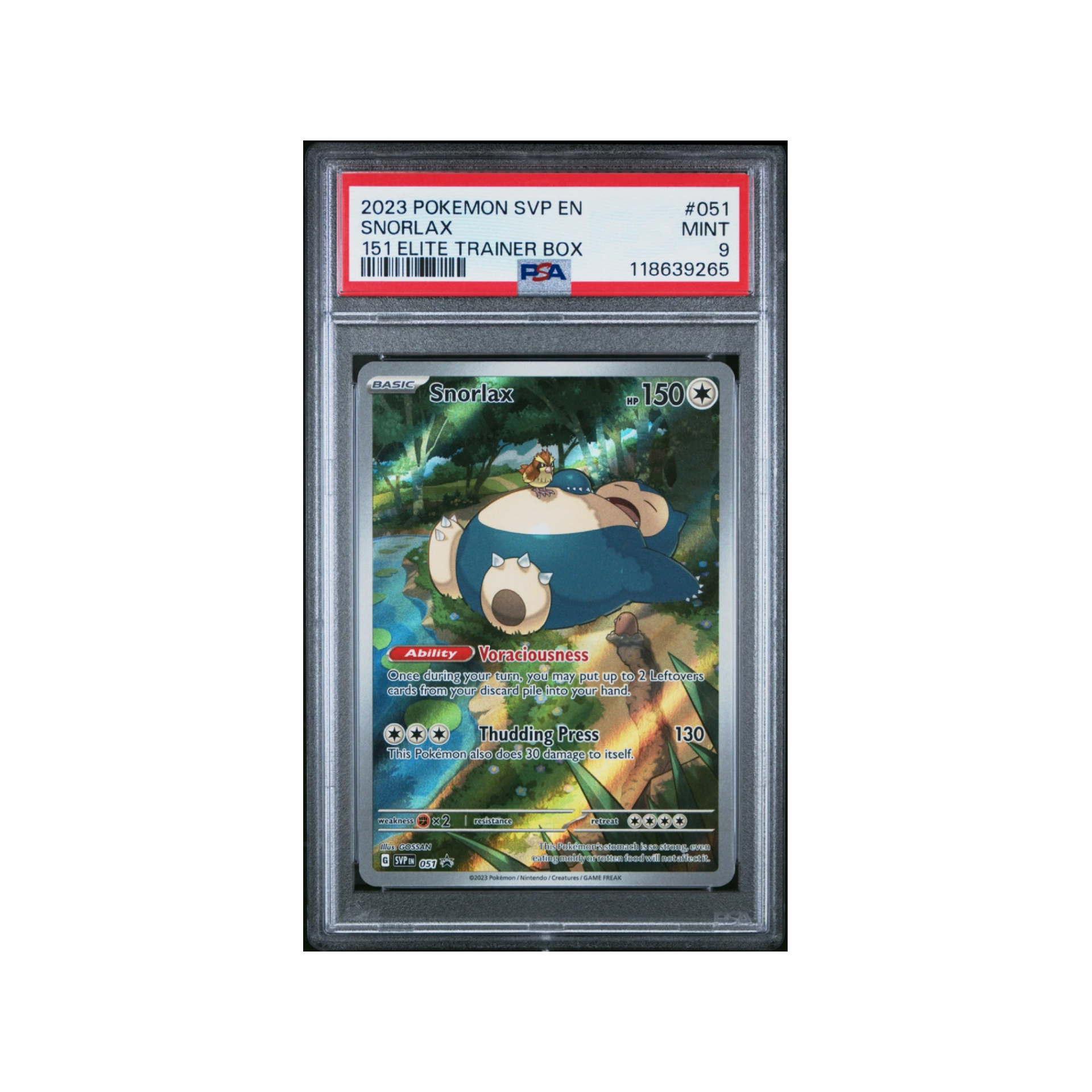 PSA 9 - Snorlax SVP051 SV MEW English 151 Elite Trainer Box Promo - Pokemon